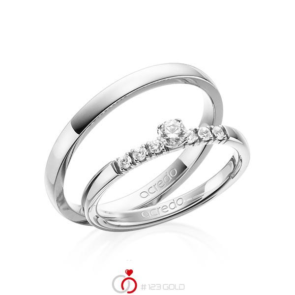 Set in Weissgold 585 mit zus. 0,27 ct. Brillant tw, si von acredo - A-1383-1 Set in Weissgold 585 mit zus. 0,27 ct. Brillant tw, si von acredo - A-1383-1