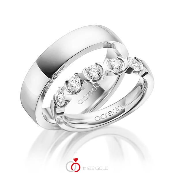 Set in Weissgold 585 mit zus. 0,75 ct. Brillant tw, vs von acredo - A-1579-1 Set in Weissgold 585 mit zus. 0,75 ct. Brillant tw, vs von acredo - A-1579-1