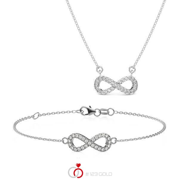 Set in Weißgold 750 mit zus. 0,135 ct. w, si - BD-1131-1 Set in Weißgold 750 mit zus. 0,135 ct. w, si - BD-1131-1