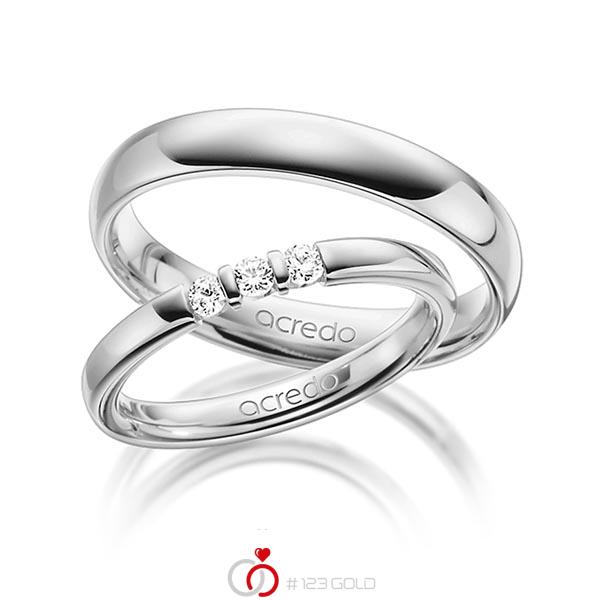 Set in witgoud 14 kt. met in totaal 0,15 ct. Briljant tw,vs van acredo - A-1308-1 Set in witgoud 14 kt. met in totaal 0,15 ct. Briljant tw,vs van acredo - A-1308-1