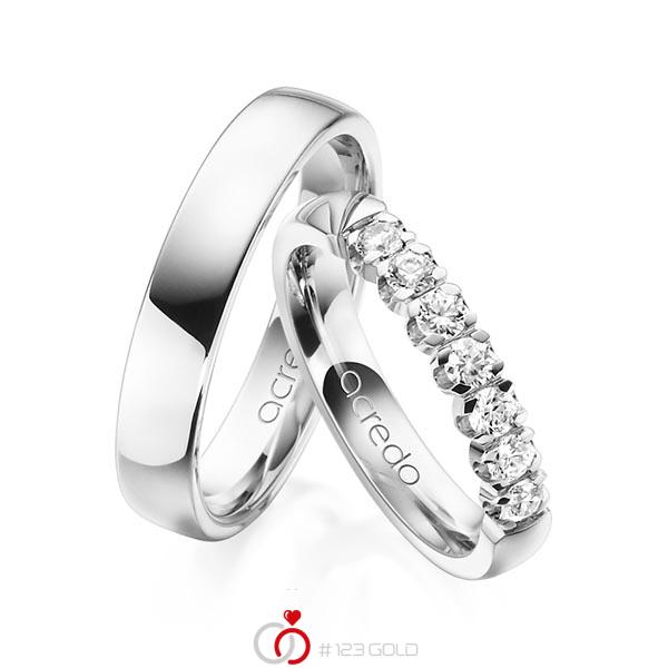 Set in witgoud 14 kt. met in totaal 0,49 ct. Briljant tw,vs van acredo - A-1312-1 Set in witgoud 14 kt. met in totaal 0,49 ct. Briljant tw,vs van acredo - A-1312-1