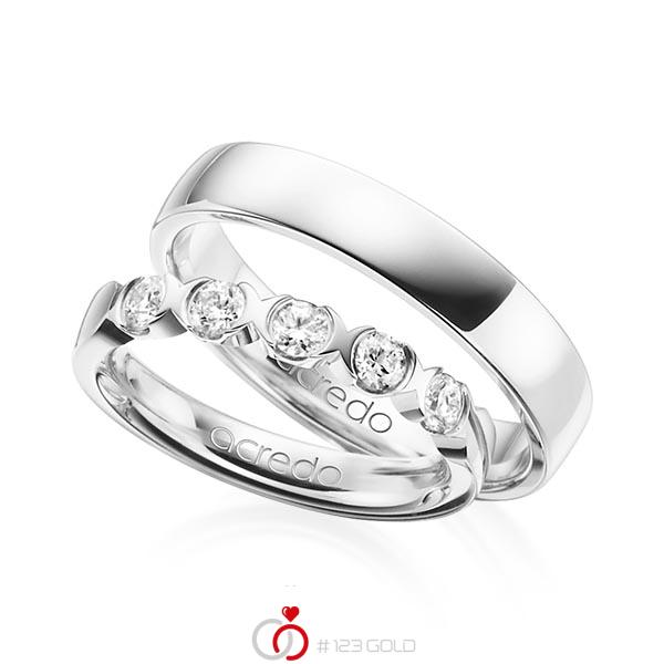 Set in witgoud 14 kt. met in totaal 0,5 ct. Briljant tw,vs van acredo - A-1320-1 Set in witgoud 14 kt. met in totaal 0,5 ct. Briljant tw,vs van acredo - A-1320-1