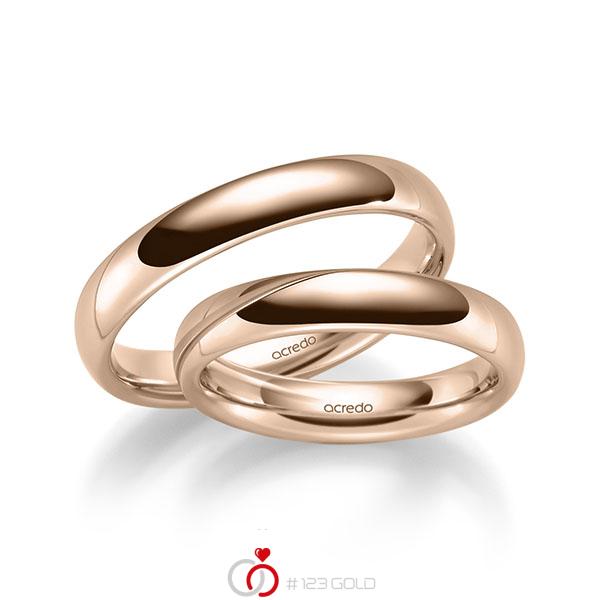 Set klassieke trouwringen in roodgoud 14 kt. van acredo - S-1265-5 Set klassieke trouwringen in roodgoud 14 kt. van acredo - S-1265-5
