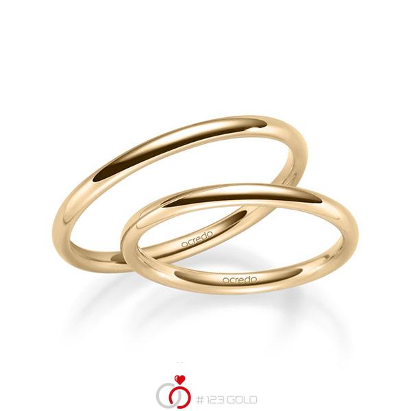 Set klassieke trouwringen in roségoud 14 kt. van acredo - S-1261-3 Set klassieke trouwringen in roségoud 14 kt. van acredo - S-1261-3