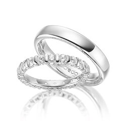 Eheringe Trauringe Verlobungsringe mit echtem Brillanten Ring Gravur SPB0100 
