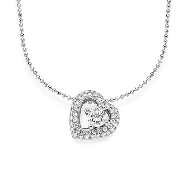 Anhänger in Weißgold 585 mit 0,5 ct. + zus. 0,386 ct. Brillant tw, si von acredo - A-1545-1 Anhänger in Weißgold 585 mit 0,5 ct. + zus. 0,386 ct. Brillant tw, si von acredo - A-1545-1