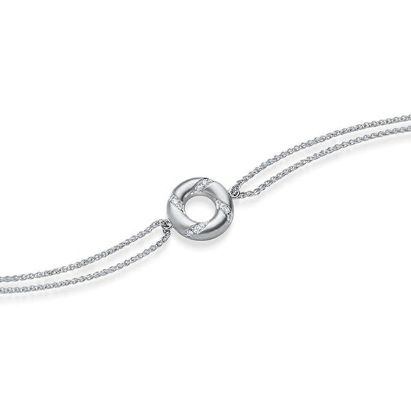 Armband mit Anhänger in Weißgold 585 mit zus. 0,06 ct. tw, si von acredo - A-1868-1 Armband mit Anhänger in Weißgold 585 mit zus. 0,06 ct. tw, si von acredo - A-1868-1