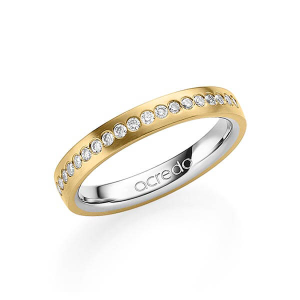 bicolor Trauring/Ehering in außen Gelbgold 585 , innen Graugold 585 mit zus. 0,225 ct. Brillant tw, si von acredo - A-1551-2 bicolor Trauring/Ehering in außen Gelbgold 585 , innen Graugold 585 mit zus. 0,225 ct. Brillant tw, si von acredo - A-1551-2