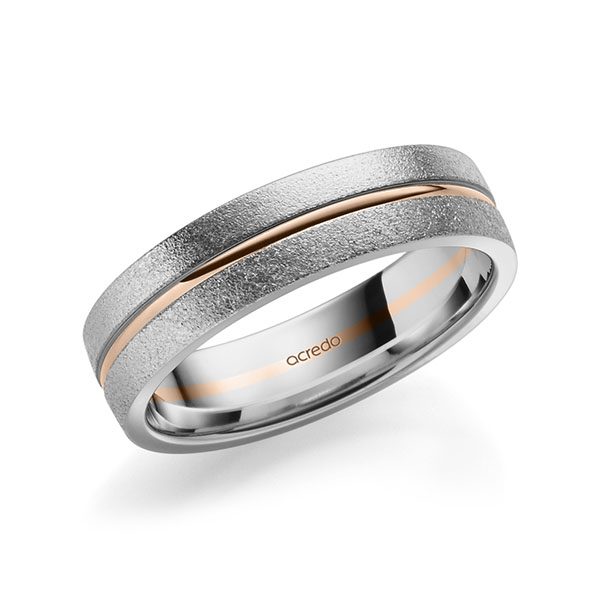 bicolor Trauring/Ehering in Graugold 585 Rotgold 585 von acredo - A-2187-12