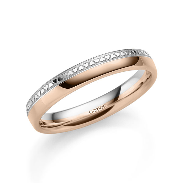 bicolor Trauring/Ehering in Rotgold 585 Weißgold 585 von acredo - A-2375-24