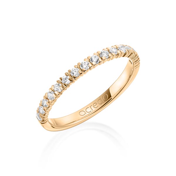 classic memoire- wedding band in Rosé gold 14K (585/1000) half set with diamonds with in total 0,32 ct. brilliant tw,si by acredo - A-1264-4 classic memoire- wedding band in Rosé gold 14K (585/1000) half set with diamonds with in total 0,32 ct. brilliant tw,si by acredo - A-1264-4