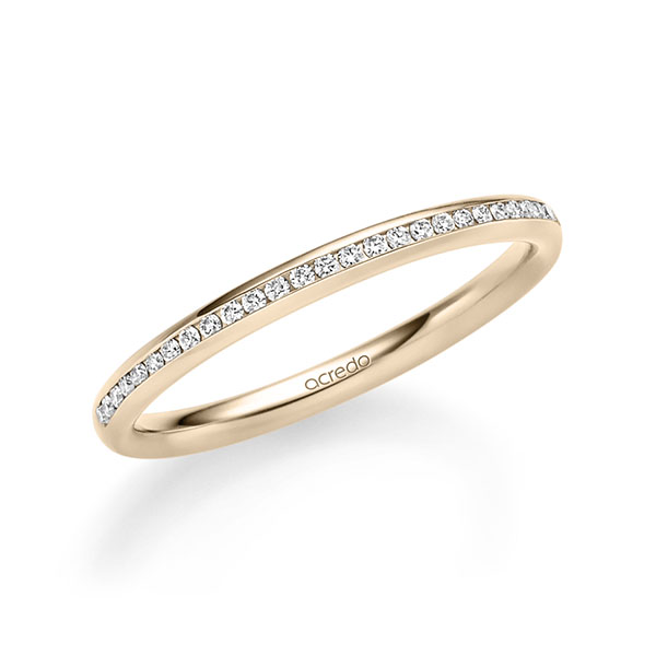 classic memoire- wedding band in Signature Gold 585 half set with diamonds with in total 0,14 ct. brilliant tw,si by acredo - A-1719-5 classic memoire- wedding band in Signature Gold 585 half set with diamonds with in total 0,14 ct. brilliant tw,si by acredo - A-1719-5