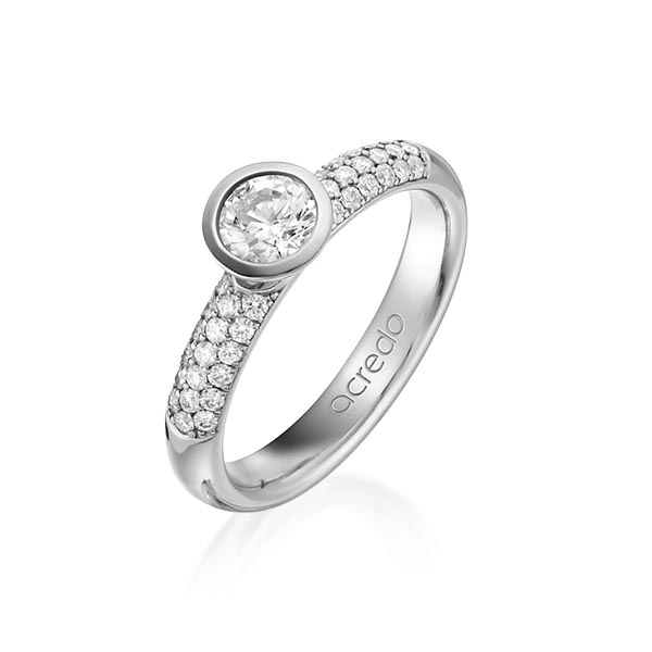 classic wedding band in Gray gold 14K (585/1000) with in total 0,61 ct. brilliant tw,vs tw,si by acredo - A-1261-3 classic wedding band in Gray gold 14K (585/1000) with in total 0,61 ct. brilliant tw,vs tw,si by acredo - A-1261-3