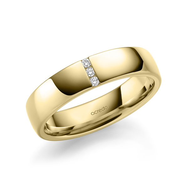 classic wedding band in outside Yellow gold 14K (585/1000) , inside Yellow gold 14K (585/1000) with in total 0,06 ct. brilliant tw,si by acredo - A-1940-17 classic wedding band in outside Yellow gold 14K (585/1000) , inside Yellow gold 14K (585/1000) with in total 0,06 ct. brilliant tw,si by acredo - A-1940-17