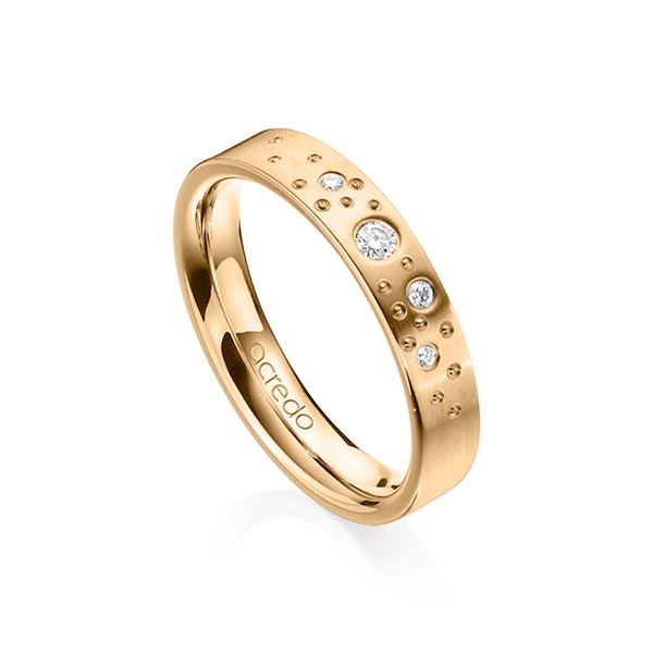 classic wedding band in Rosé gold 14K (585/1000) with in total 0,081 ct. brilliant tw,si by acredo - A-1239-6 classic wedding band in Rosé gold 14K (585/1000) with in total 0,081 ct. brilliant tw,si by acredo - A-1239-6