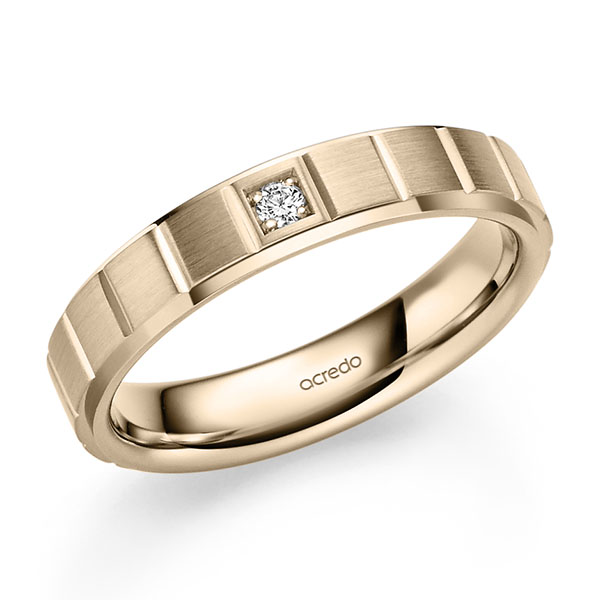 classic wedding band in Signature Gold 585 with in total 0,04 ct. brilliant tw,si by acredo - A-2491-3 classic wedding band in Signature Gold 585 with in total 0,04 ct. brilliant tw,si by acredo - A-2491-3
