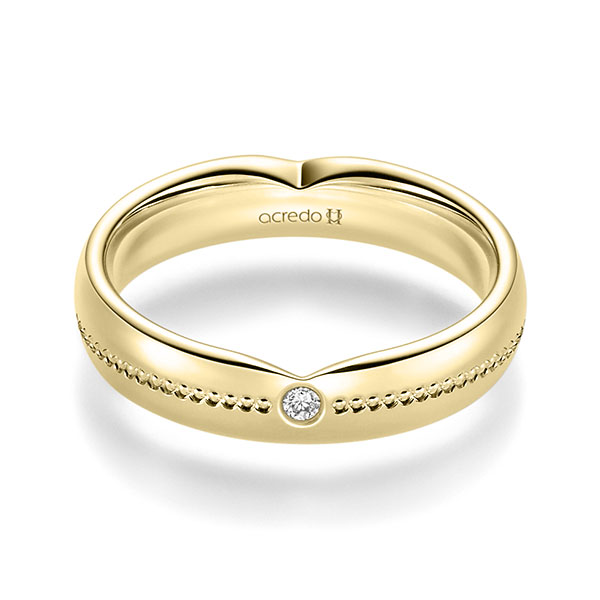 classic wedding band in Yellow gold 14K (585/1000) with in total 0,02 ct. brilliant tw,si by acredo - A-2393-7 classic wedding band in Yellow gold 14K (585/1000) with in total 0,02 ct. brilliant tw,si by acredo - A-2393-7