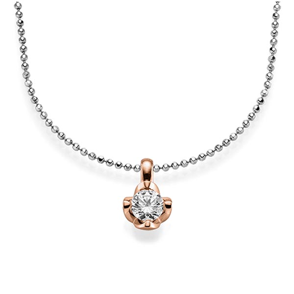 Hanger in roodgoud 14 kt. met 0,5 ct. Briljant tw/si van acredo - A-1565-11 Hanger in roodgoud 14 kt. met 0,5 ct. Briljant tw/si van acredo - A-1565-11