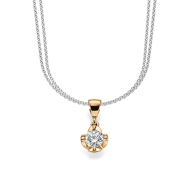 Hanger in roségoud 14 kt. met 0,5 ct. Briljant tw/si van acredo - A-1609-4 Hanger in roségoud 14 kt. met 0,5 ct. Briljant tw/si van acredo - A-1609-4