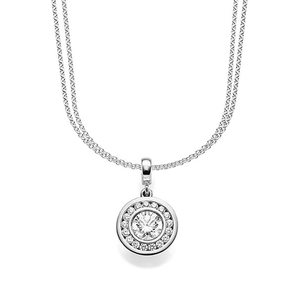 Hanger in witgoud 14 kt. met 0,7 ct. + in totaal 0,255 ct. Briljant tw/si van acredo - A-1608-1 Hanger in witgoud 14 kt. met 0,7 ct. + in totaal 0,255 ct. Briljant tw/si van acredo - A-1608-1