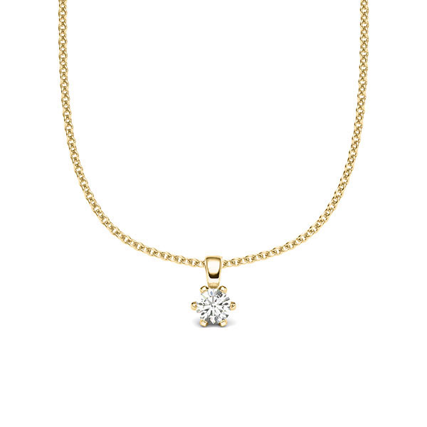 Kette mit Anhänger in Gelbgold 585 mit zus. 0,12 ct. Brillant tw, si von acredo - A-2060-9