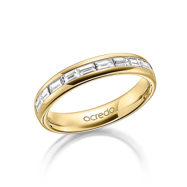 klassieke Memoire-trouwring in buiten geelgoud 14 kt. , binnen geelgoud 14 kt. half gezet met in totaal 0,8 ct. Baguette-Diamant tw,vs van acredo - A-1557-6 klassieke Memoire-trouwring in buiten geelgoud 14 kt. , binnen geelgoud 14 kt. half gezet met in totaal 0,8 ct. Baguette-Diamant tw,vs van acredo - A-1557-6
