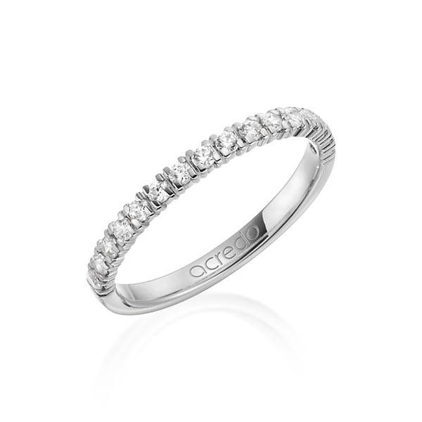 klassieke Memoire-trouwring in grijsgoud 14 kt. half gezet met in totaal 0,32 ct. Briljant tw/si van acredo - A-1264-3 klassieke Memoire-trouwring in grijsgoud 14 kt. half gezet met in totaal 0,32 ct. Briljant tw/si van acredo - A-1264-3