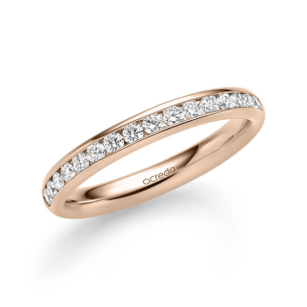Klassieke Memoire-trouwring in roodgoud 14 kt. half gezet met in totaal 0,48 ct. Briljant tw/si van acredo - A-1722-7 Klassieke Memoire-trouwring in roodgoud 14 kt. half gezet met in totaal 0,48 ct. Briljant tw/si van acredo - A-1722-7