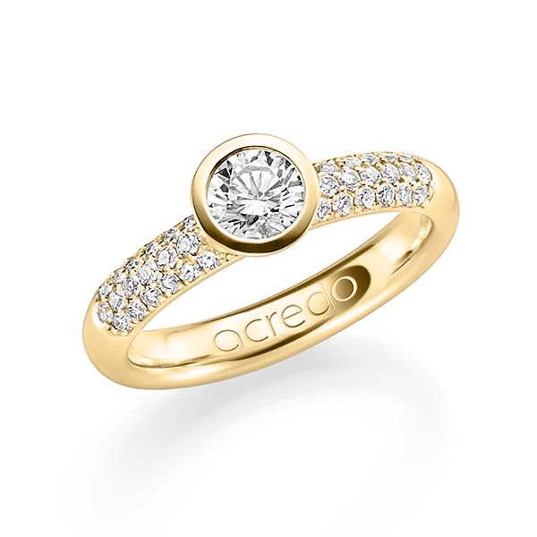 klassieke trouwring in geelgoud 14 kt. met 0,5 ct. + in totaal 0,36 ct. Briljant & Briljanten tw/si van acredo - A-1179-2 klassieke trouwring in geelgoud 14 kt. met 0,5 ct. + in totaal 0,36 ct. Briljant & Briljanten tw/si van acredo - A-1179-2