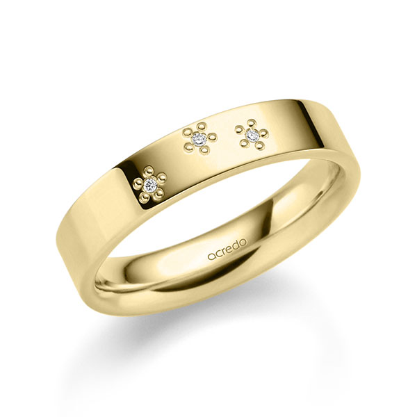 klassieke trouwring in geelgoud 14 kt. met in totaal 0,015 ct. Briljant tw/si van acredo - A-2349-9 klassieke trouwring in geelgoud 14 kt. met in totaal 0,015 ct. Briljant tw/si van acredo - A-2349-9