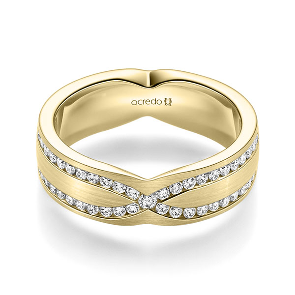 Klassieke trouwring in geelgoud 14 kt. met in totaal 0,46 ct. Briljant tw/si van acredo - A-2352-9 Klassieke trouwring in geelgoud 14 kt. met in totaal 0,46 ct. Briljant tw/si van acredo - A-2352-9