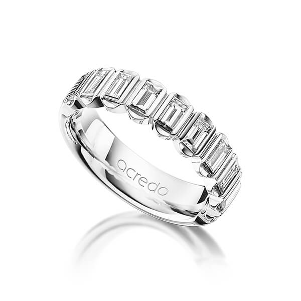 klassieke trouwring in platina 950 met in totaal 1,2 ct. Baguette-Diamant tw,vs van acredo - A-1220-1 klassieke trouwring in platina 950 met in totaal 1,2 ct. Baguette-Diamant tw,vs van acredo - A-1220-1