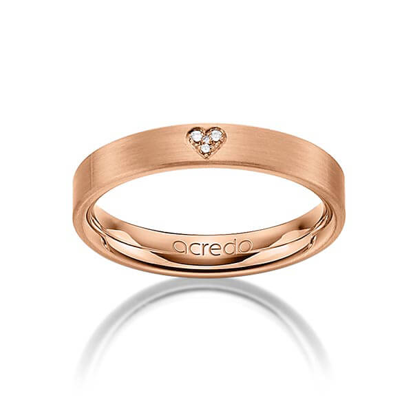 klassieke trouwring in roodgoud 14 kt. met in totaal 0,021 ct. Briljant tw/si van acredo - A-1243-10 klassieke trouwring in roodgoud 14 kt. met in totaal 0,021 ct. Briljant tw/si van acredo - A-1243-10