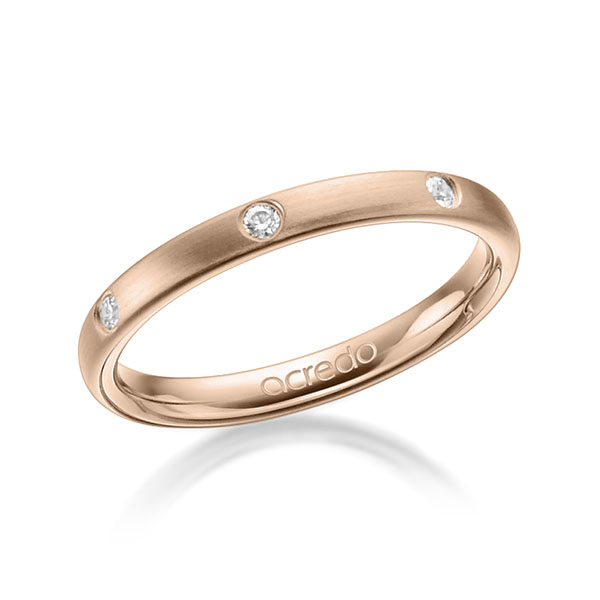 klassieke trouwring in roodgoud 18 kt. met in totaal 0,14 ct. Briljant tw/si van acredo - A-1275-25 klassieke trouwring in roodgoud 18 kt. met in totaal 0,14 ct. Briljant tw/si van acredo - A-1275-25