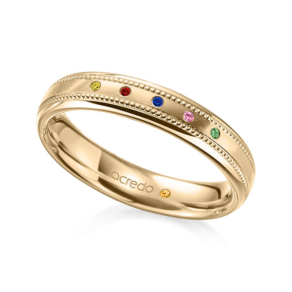 Klassieke trouwring in roségoud 18 kt. met in totaal 0,03 ct. Briljant Apple Green Red Cherry Saffier Oranje Saffier Roze Saffier Geel Saffier Blauw van acredo - A-2112-1 Klassieke trouwring in roségoud 18 kt. met in totaal 0,03 ct. Briljant Apple Green Red Cherry Saffier Oranje Saffier Roze Saffier Geel Saffier Blauw van acredo - A-2112-1