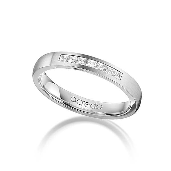 klassieke trouwring in witgoud 14 kt. met in totaal 0,21 ct. Princess-Diamant tw/si van acredo - A-1269-1 klassieke trouwring in witgoud 14 kt. met in totaal 0,21 ct. Princess-Diamant tw/si van acredo - A-1269-1