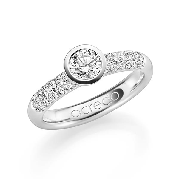 klassieke trouwring in witgoud 18 kt. met 0,5 ct. + in totaal 0,36 ct. Briljant & Briljanten tw/si van acredo - A-1179-5 klassieke trouwring in witgoud 18 kt. met 0,5 ct. + in totaal 0,36 ct. Briljant & Briljanten tw/si van acredo - A-1179-5