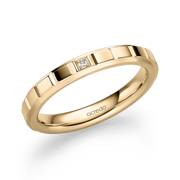 klassischer Trauring/Ehering in Roségold 585 mit zus. 0,01 ct. Brillant tw, si von acredo - A-2485-2 klassischer Trauring/Ehering in Roségold 585 mit zus. 0,01 ct. Brillant tw, si von acredo - A-2485-2