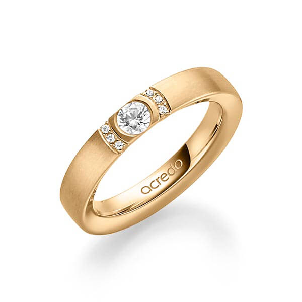 klassischer Trauring/Ehering in Roségold 585 mit zus. 0,27 ct. Brillant tw, si von acredo - A-1637-4 klassischer Trauring/Ehering in Roségold 585 mit zus. 0,27 ct. Brillant tw, si von acredo - A-1637-4