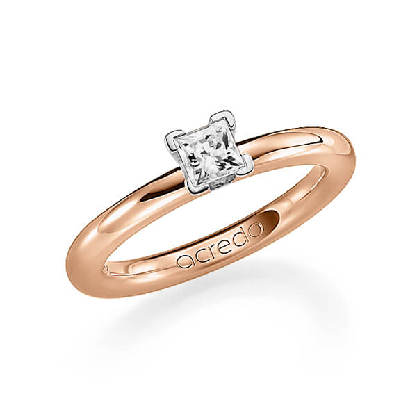 klassischer Trauring/Ehering in Rotgold 585 mit 0,4 ct. Prinzess-Diamant tw, vs von acredo - A-1182-5 klassischer Trauring/Ehering in Rotgold 585 mit 0,4 ct. Prinzess-Diamant tw, vs von acredo - A-1182-5