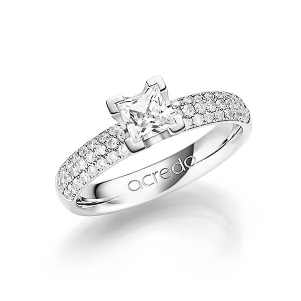 klassischer Trauring/Ehering in Weissgold 585 mit 0,5 ct. + zus. 0,432 ct. Brillant & Prinzess-Diamant tw, si tw, vs von acredo - A-1249-7 klassischer Trauring/Ehering in Weissgold 585 mit 0,5 ct. + zus. 0,432 ct. Brillant & Prinzess-Diamant tw, si tw, vs von acredo - A-1249-7