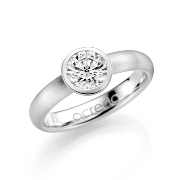 klassischer Trauring/Ehering in Weissgold 585 mit 1 ct. Brillant tw, si von acredo - A-1130-1 klassischer Trauring/Ehering in Weissgold 585 mit 1 ct. Brillant tw, si von acredo - A-1130-1