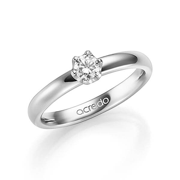 klassischer Trauring/Ehering in Weißgold 585 mit zus. 0,25 ct. Brillant tw, si von acredo - A-1349-1 klassischer Trauring/Ehering in Weißgold 585 mit zus. 0,25 ct. Brillant tw, si von acredo - A-1349-1