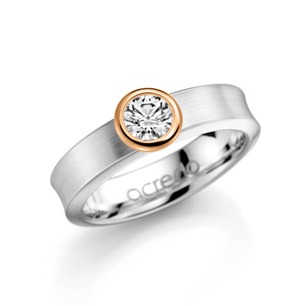 klassischer Trauring/Ehering in Weißgold 750 mit 0,5 ct. Brillant tw, si von acredo - A-1136-4 klassischer Trauring/Ehering in Weißgold 750 mit 0,5 ct. Brillant tw, si von acredo - A-1136-4