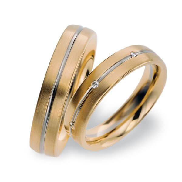 Paar bicolor Trauringe/Eheringe in Roségold 585 Weißgold 585 mit zus. 0,07 ct. Brillant tw, vs von acredo - S-1016-1 Paar bicolor Trauringe/Eheringe in Roségold 585 Weißgold 585 mit zus. 0,07 ct. Brillant tw, vs von acredo - S-1016-1