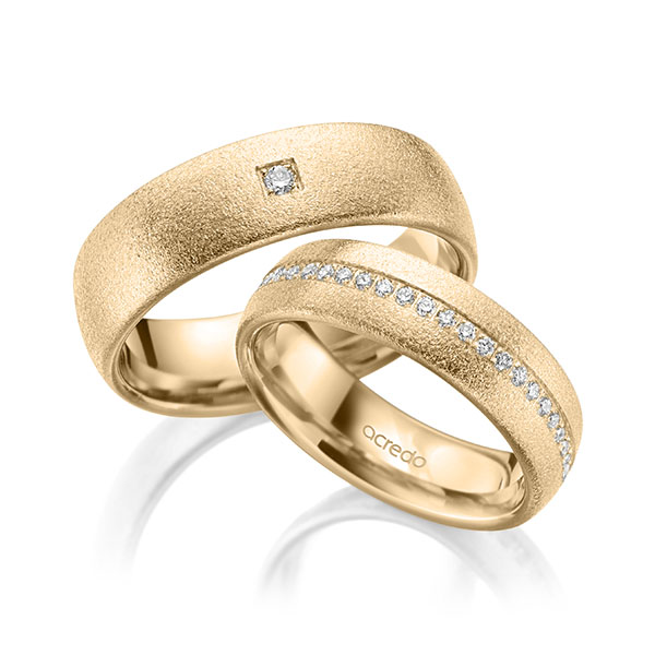 Paar klassische Memoire-Trauringe/Eheringe in außen Roségold 585 , innen Roségold 585 vollausgefasst mit zus. 0,414 ct. Brillant tw, si von acredo - A-2010-5 Paar klassische Memoire-Trauringe/Eheringe in außen Roségold 585 , innen Roségold 585 vollausgefasst mit zus. 0,414 ct. Brillant tw, si von acredo - A-2010-5