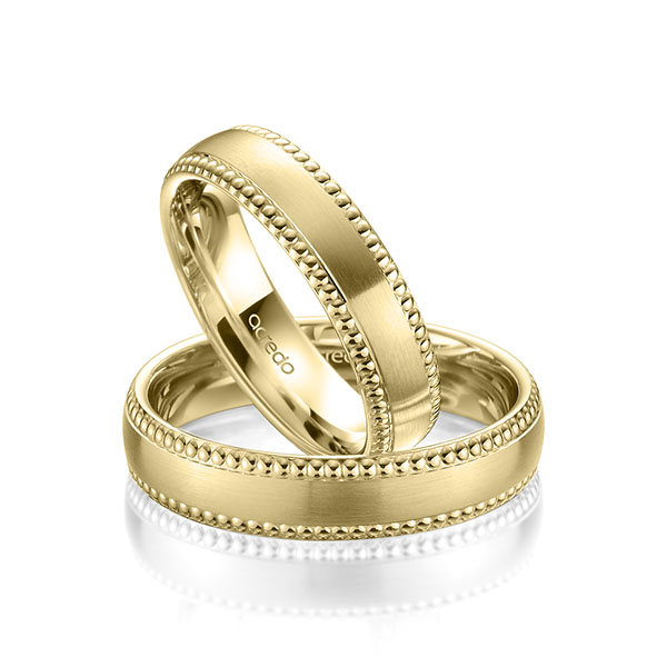 Paar klassische Trauringe/Eheringe in Gelbgold 585 von acredo - A-1743-2 Paar klassische Trauringe/Eheringe in Gelbgold 585 von acredo - A-1743-2