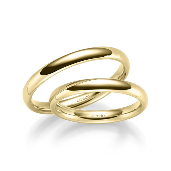 Paar klassische Trauringe/Eheringe in Gelbgold 750 von acredo - S-1263-1 Paar klassische Trauringe/Eheringe in Gelbgold 750 von acredo - S-1263-1
