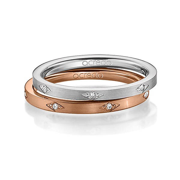 Paar klassische Trauringe/Eheringe in Graugold 585 mit zus. 0,07 ct. Brillant tw, si von acredo - A-1388-10 Paar klassische Trauringe/Eheringe in Graugold 585 mit zus. 0,07 ct. Brillant tw, si von acredo - A-1388-10