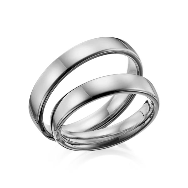Paar klassische Trauringe/Eheringe in Palladium 585 von Steinberg - Q-1016-8 Paar klassische Trauringe/Eheringe in Palladium 585 von Steinberg - Q-1016-8
